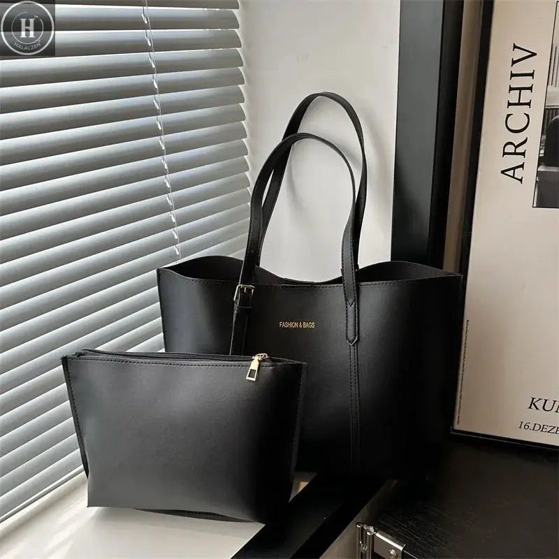 Women's Bag Large Capacity Soft Leather Tote Bags Casual Versatile Single Shoulder Handbag Mommy Handbags 2025 Autumn and Winter HALALZEN