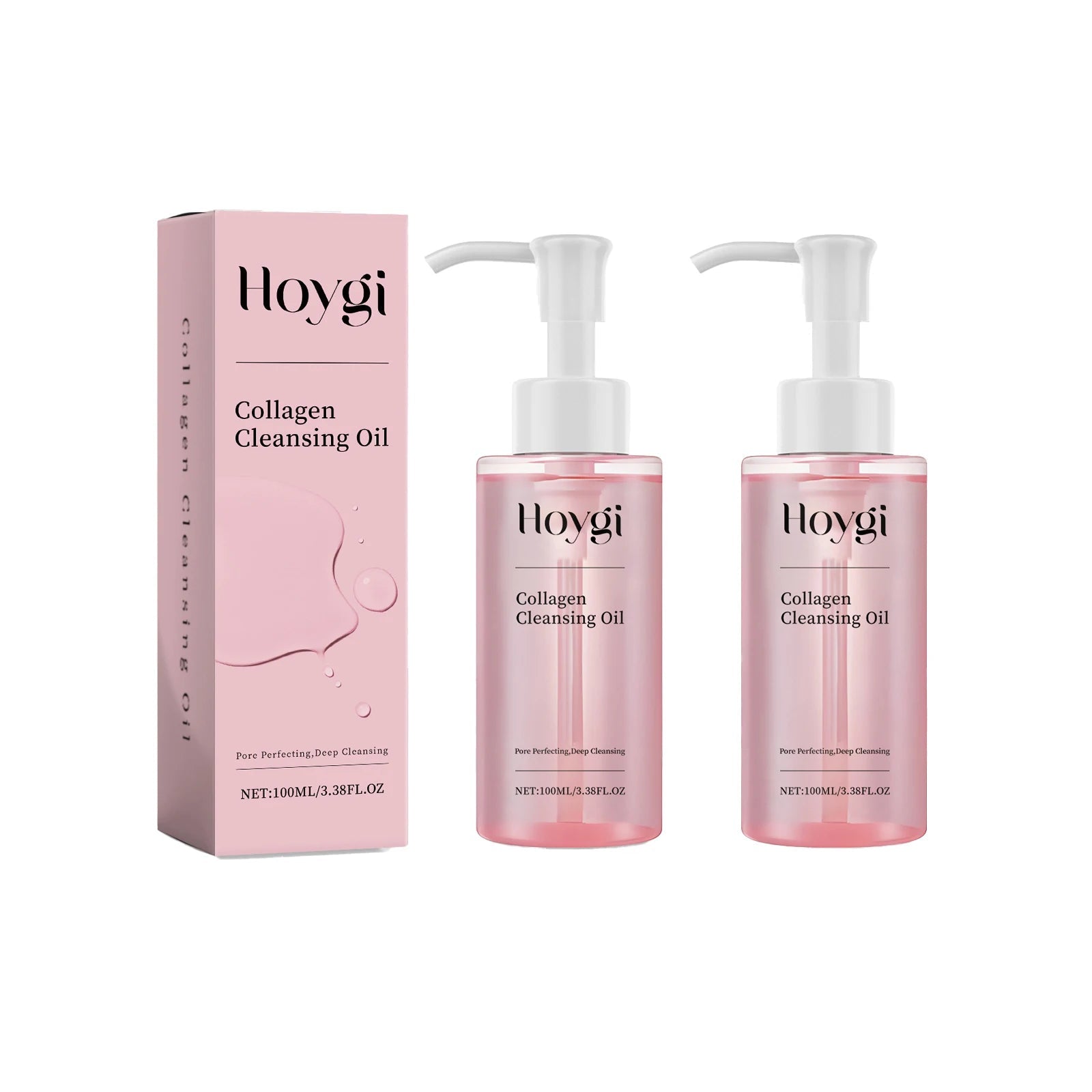 Hoygi 100ml Collagen Infused Makeup Remover Oil Jojoba Fast Emulsifying Gentle Cleansing for Waterproof Makeup Vegan No Residue Halalzen