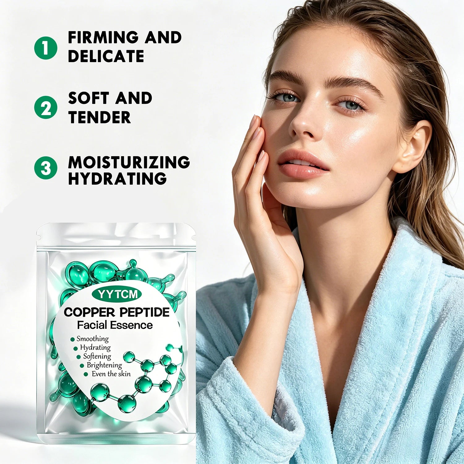 Copper Peptide Facial Serum Moisturizing Hydrating Firming Anti-Aging Skin Care Essence