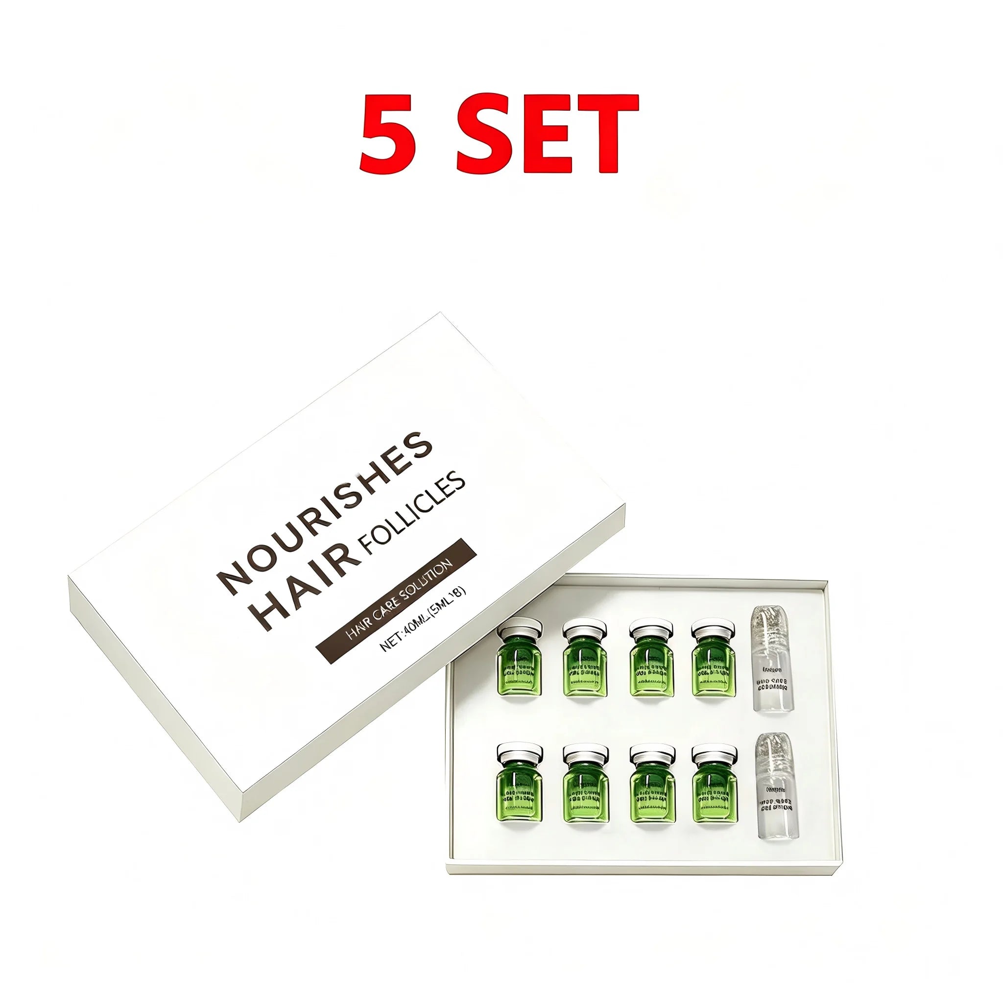 0.25mm Scalp Micro‑Needle Roller Set with 8×5ml Ampoules Nourish Follicles Reduce Loss & Breakage Boost Scalp Density