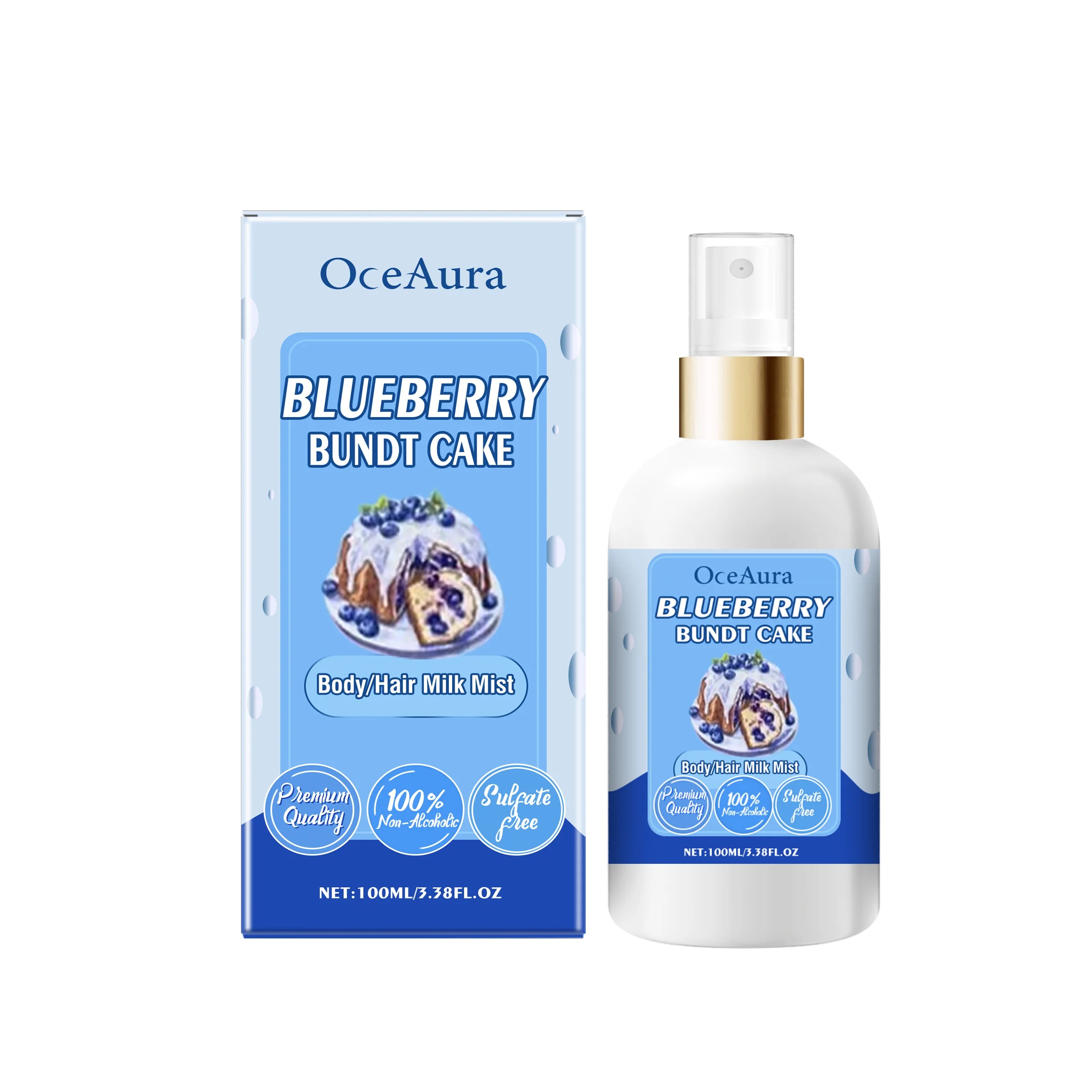 OceAura Body Milk Mist Strawberry Long Lasting Hydration Moisturizer Skin Brightening Products Smoothing Hair Perfume Spray 100g