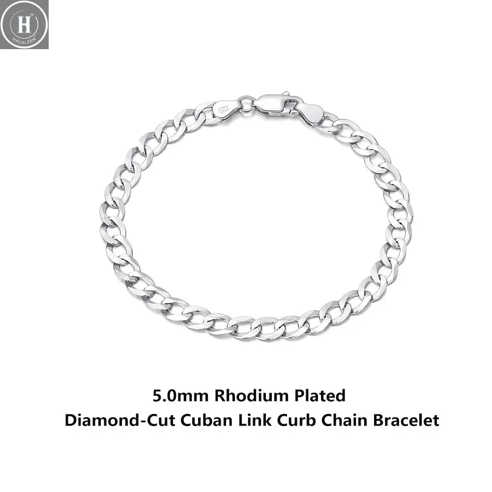 Rinntin 18K Gold Over 925 Sterling Silver 3mm Italian Cuban Chain Bracelet for Women Men Trendy Silver Bracelet Jewelry SB123 HALALZEN