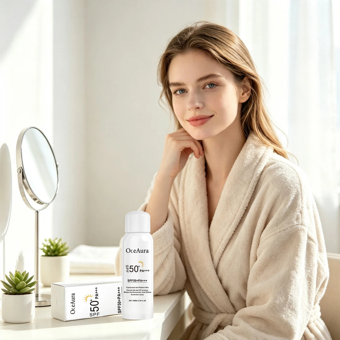 Facial Sunscreen Essence Spray Lasting Moisturizing Uv Protection Waterproof Sweatproof Safe And Gentle For Skin Care Sunscreens