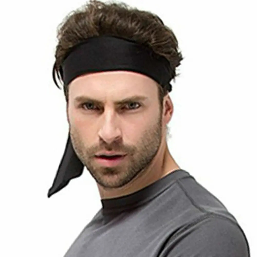Men Women Sports Head Tie Headband Stretch Yoga Gym Hair Wrap Athletic Sweatband Elastic Gym Yoga Hairband Tennis Headwear