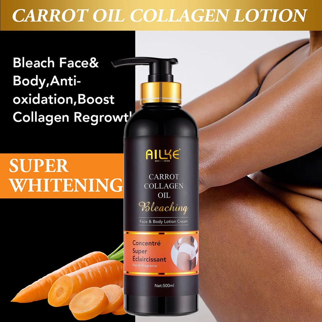 AILKE Skin Whitening Face Serum, Reduce Spots, Moisturizing, Even Skin Tone, With Organic Collagen, Skin Lightening Body Serum Halalzen