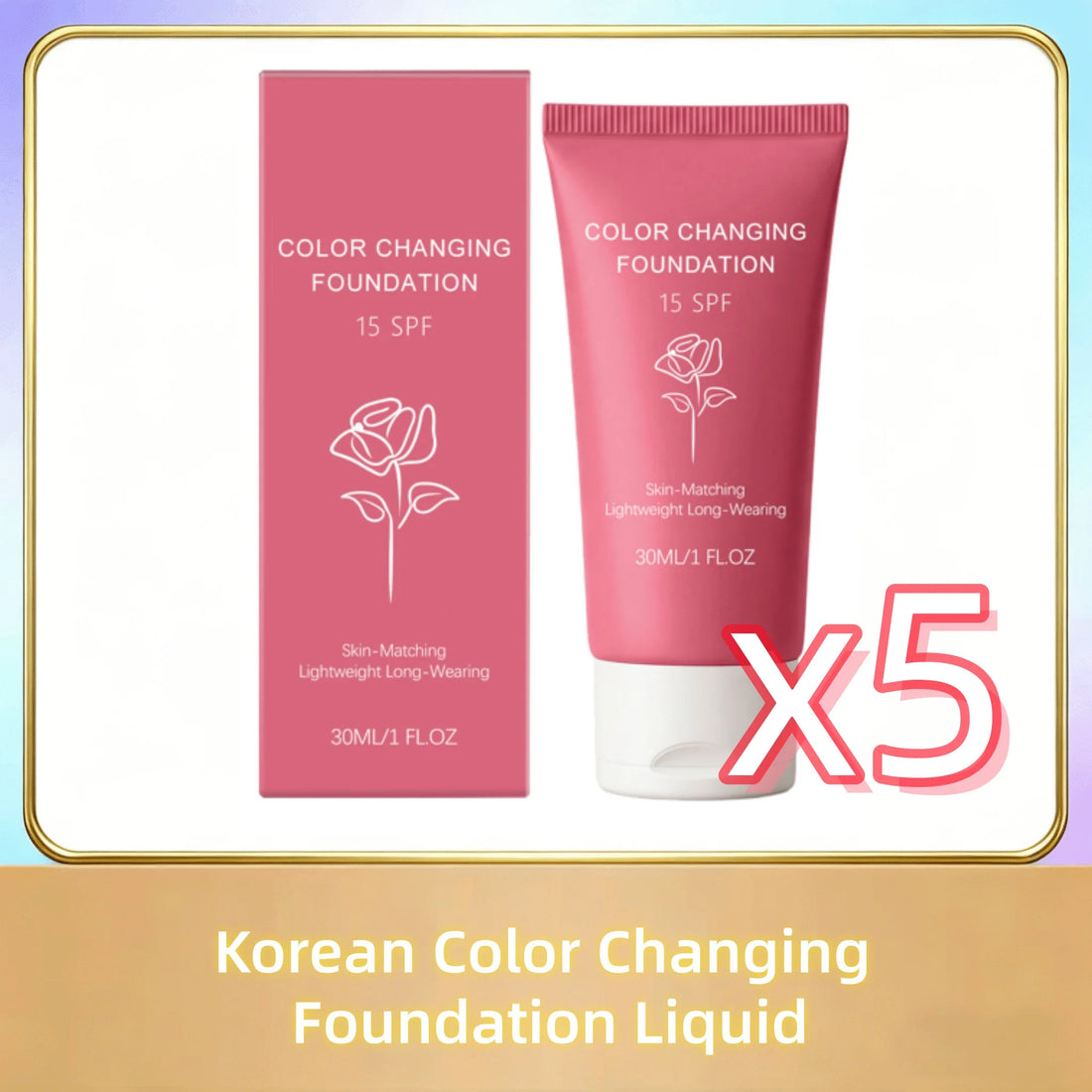 Korean Color Changing Foundation Liquid Automatically Adjusting Skin Tone Conceal Facial Skin Fine Flaw Daily Facial Makeup Base