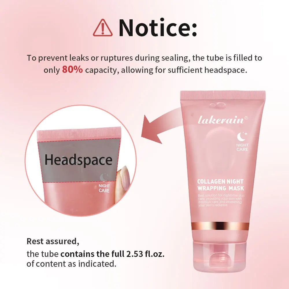 Collagen Overnight Wrapping Peel Off Facial Mask Moisturizing Reduce Fines Lines Dryness Hydration Brightening Korean Skin Care