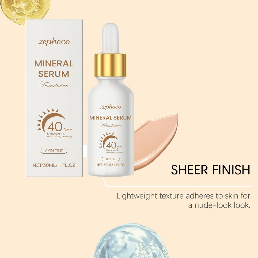 SPF 40 Sunscreen Liquid Foundation Isolation Cream Correct Skin Tone Reduce Dullness Conceal Pores Long Lasting Natural Face Halalzen