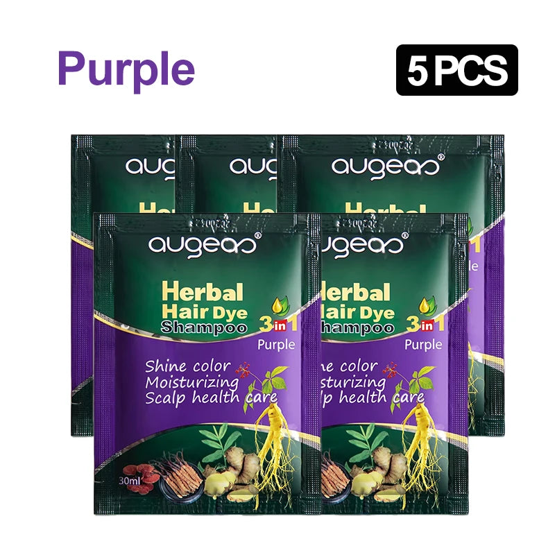 3/5 PCS Hair Dye Shampoo Natural Herbal Plant Fast Dye White Grey Removal Long-lasting Hair Color Products Hair Shampoo 30 ml