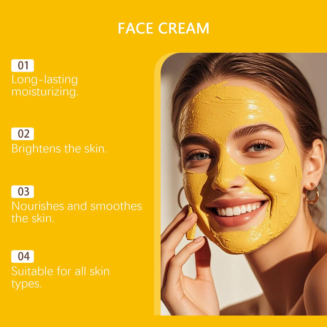 Turmeric Brightening Cream Fade Dark Spots Remove Pigmentation Smooth Fine Lines Lightening Lifting Moisturizing VC Facial Cream