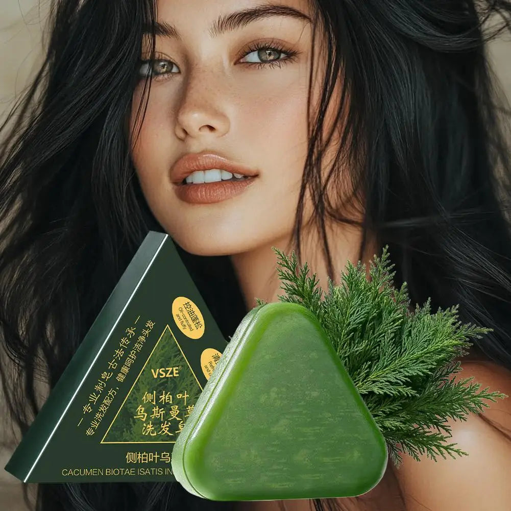 1/2/3/4/5/10pcs Natural Cacumen Platycladi Usma Grass Shampoo Bar Traditional Cold-Processing Silicone-Free Hair Care Soap Halalzen