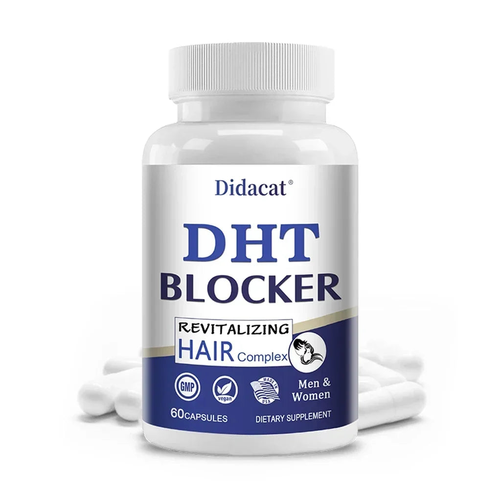 Didacat Advanced DHT Blocker Hair Growth Supplement for Hereditary Thinning Hair - for Men and Women, Hair Loss