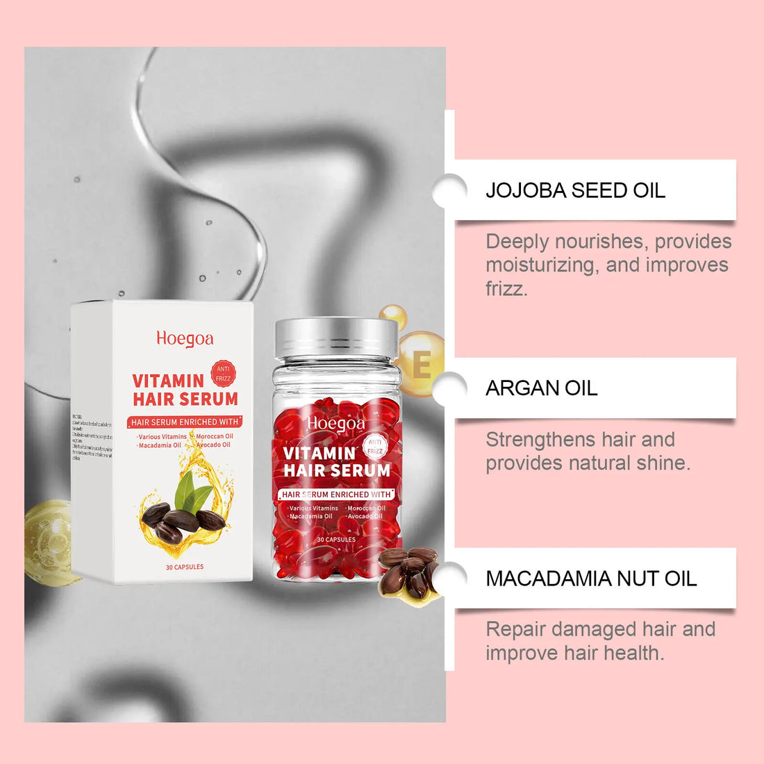 Vitamin Hair Care Serum Capsules Increase Regrowth Oil-Control Prevent Loss More Thicker Scalp Massage Hair Growth Essential Oil
