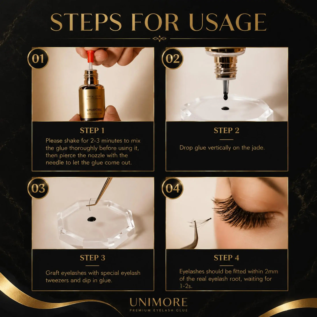 0.5S Drying Unimore Glue South Korea Fastest Strongest False Eyelash Extensions Supplies Adhesive 5ML Makeup Tools Beauty Shop