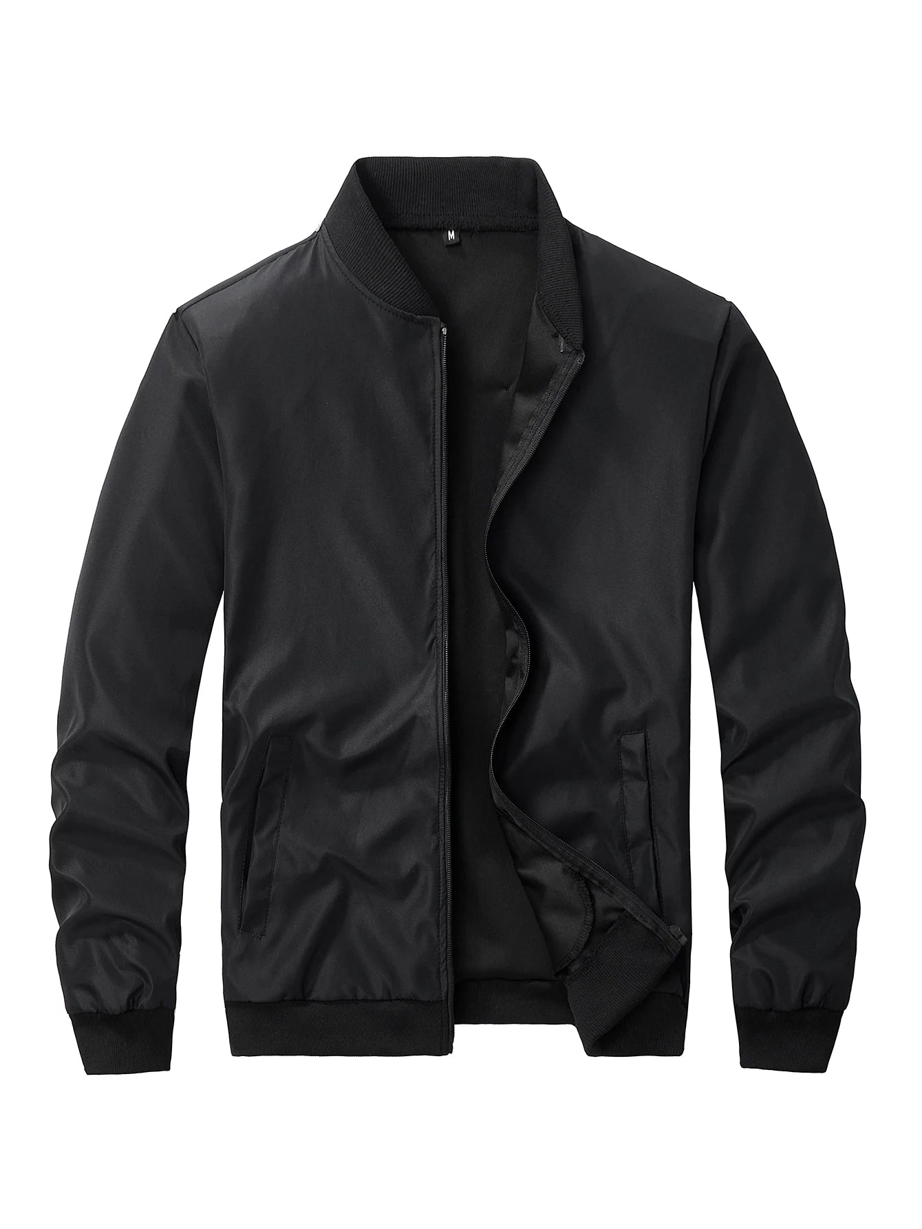 2025 Spring and Autumn New Baseball Collar Short Loose Solid Color Jacket Men's Business Casual Thin Coat Trend