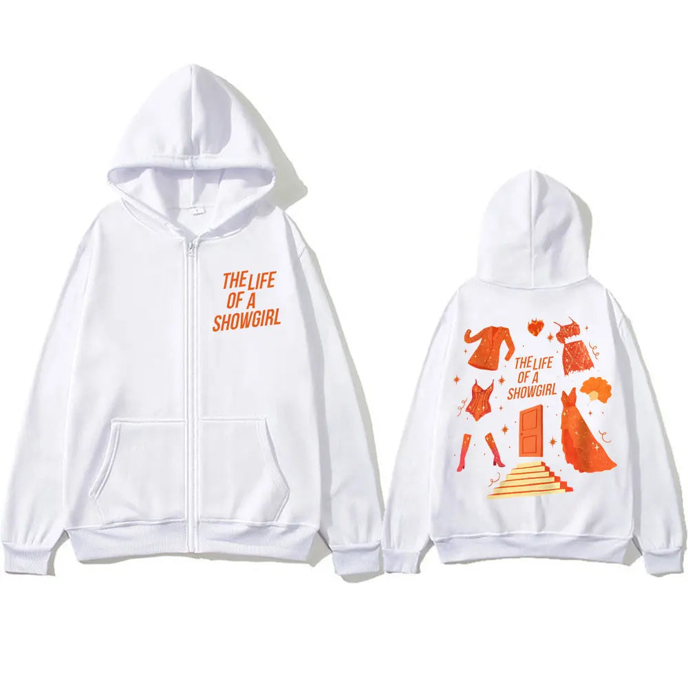 The Life of A Showgirl 2025 New Album Zip Up Hoodie Men Women New Era Fashion Pop Music Sweatshirt Casual Fleece Loose Jackets