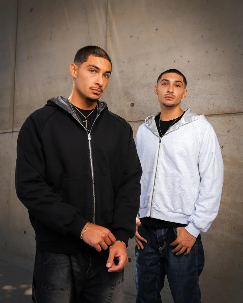 American fashion Gothic camouflage clothing oversized hooded men's Y2K street hip-hop Harajuku loose zipper sweatshirt