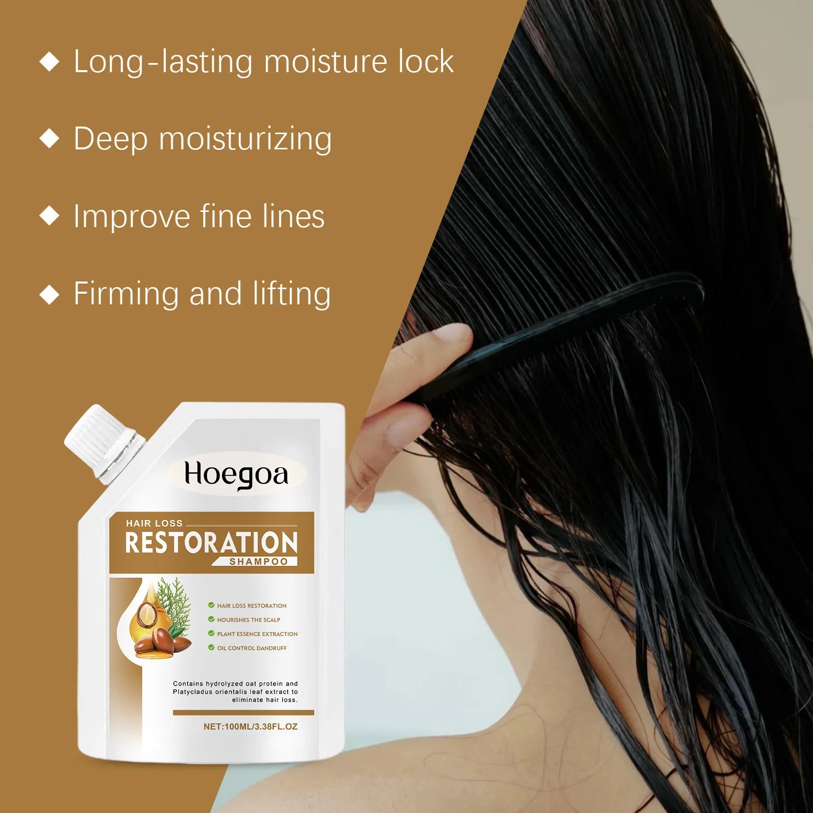 Anti Hair Loss Shampoo Deep Cleansing Scalp Strengthen Roots Improve Dryness Oil Control Fluffy Refreshing Hair Growth Shampoo