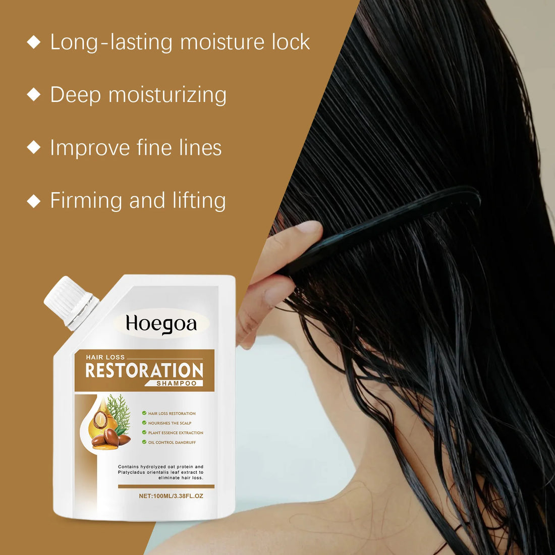 Anti Hair Loss Shampoo Deep Cleansing Scalp Strengthen Roots Improve Dryness Oil Control Fluffy Refreshing Hair Growth Shampoo