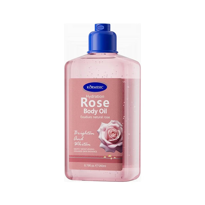 KORMESIC Body Oil 260ml Rose/Cocoa/Coconut Hydrating Brighten Skin Texture Soothe Discomfort Essential Oil