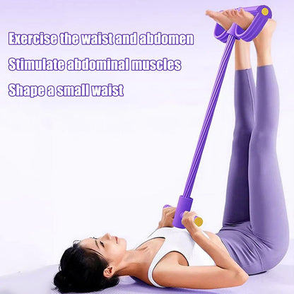 10-Tube Yoga Pedal Puller Woman Resistance Bands Abdomen Waist Arm Training Elastic Pull Rope Fitness Equipment