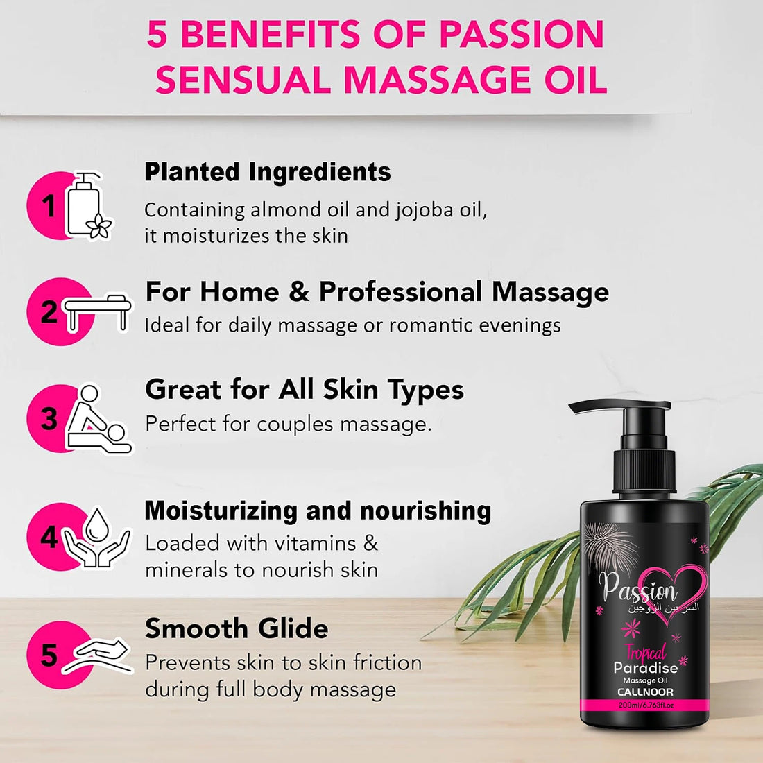 200ml Massage Oil with Vitamins & Minerals Nourish Moisturize Body Care Perfect for Couple Massage