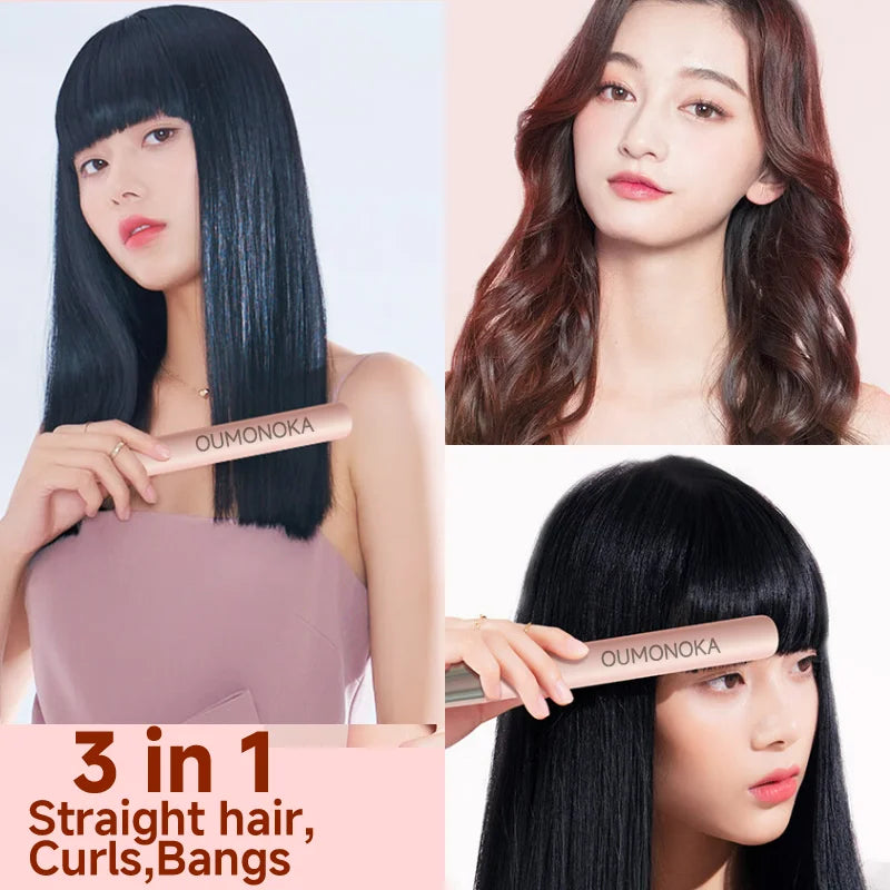 New Curling Iron Mini Hair Straightener Iron Ceramic Straightening Styling Tools Hair Curler Flat Iron Beard Straightener Halalzen