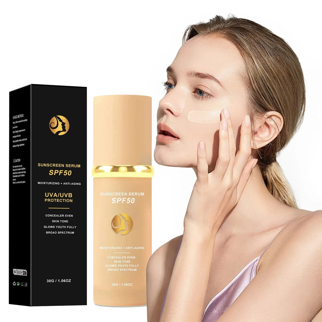 4-in-1 Foundation Liquid Makeup 4 In 1 Foundation Light Spectrum Sunscreen Serum Liquid Hydrating Full Coverage Concealer SPF 50 Halalzen
