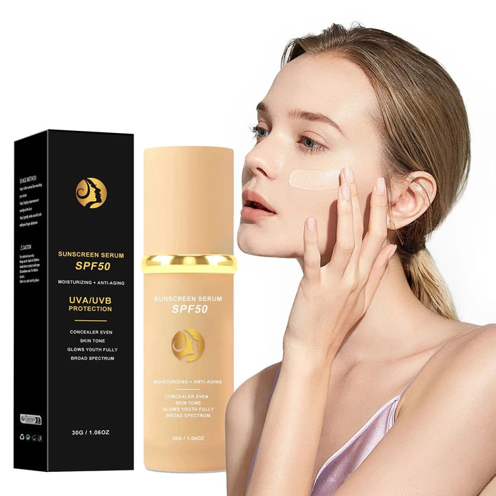 4-in-1 Foundation Liquid Makeup 4 In 1 Foundation Light Spectrum Sunscreen Serum Liquid Hydrating Full Coverage Concealer SPF 50 Halalzen