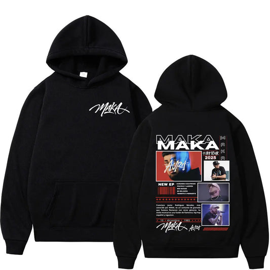 Rapper Maka Aura 2025 Tour Merch Hoodies Men's Women Fashion Hip Hop Hooded Sweatshirts Fans Gift Oversized Pullovers Streetwear