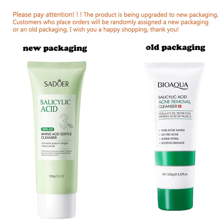 BIOAQUA Salicylic Acid Facial Cleanser Acne Treatment Moisturizing Oil Control skincare Face Wash Foam Face Cleanser Skin Care Halalzen