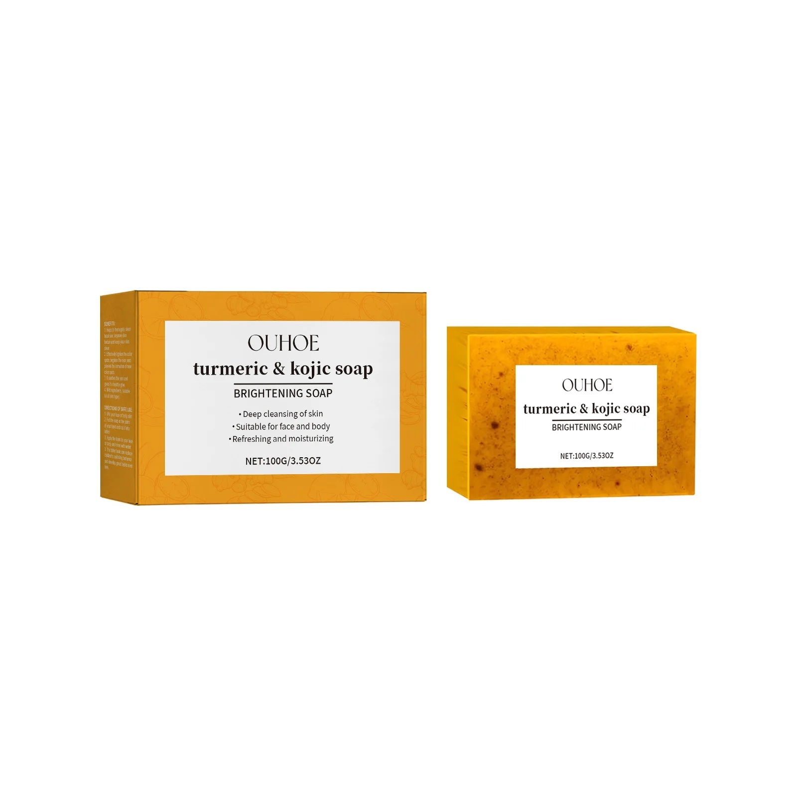 Lemon Turmeric Soap Brightening Face and Body Bar Gentle Cleanser Glowing Moisturizing Non Irritating for Sensitive Skin 100g Halalzen