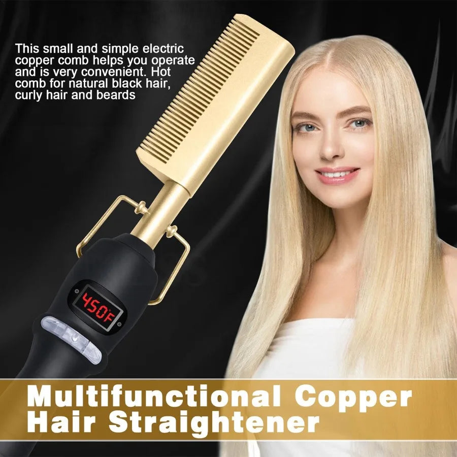 2-in-1 Wet & Dry Volumizing Curling Iron — Electric Curling & Straightening Comb | Ideal Gift for Men & Women | A Unique Present