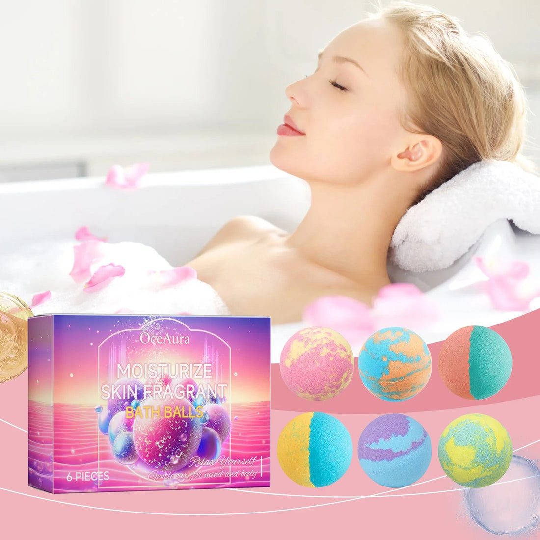 Bath Bomb Lasting Fragrance Aromatherapy Floral Scent Exfoliating Moisture Body Wash Cleansing Spa Salt Ball Bubble Bombs Shower Halalzen