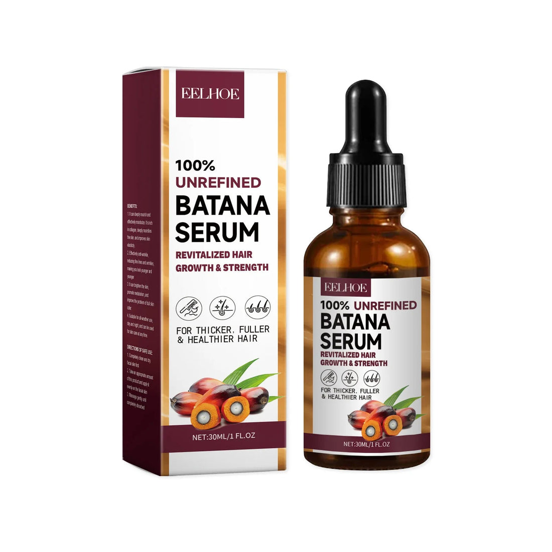 EELHOE Natural Batana Oil Deep Moisturizing Smooth Thick Hair Growth Shampoo and Conditioner for Damaged Hair Keratin Treatment Halalzen