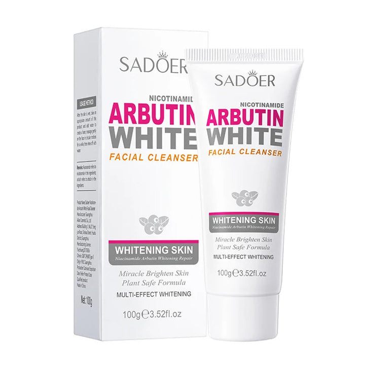 SADOER Niacinamide Arbutin Facial Cleanser Deeply Cleansing Oil Control Moisturizing Blackhead Removal Wash Foam Skin Care Halalzen
