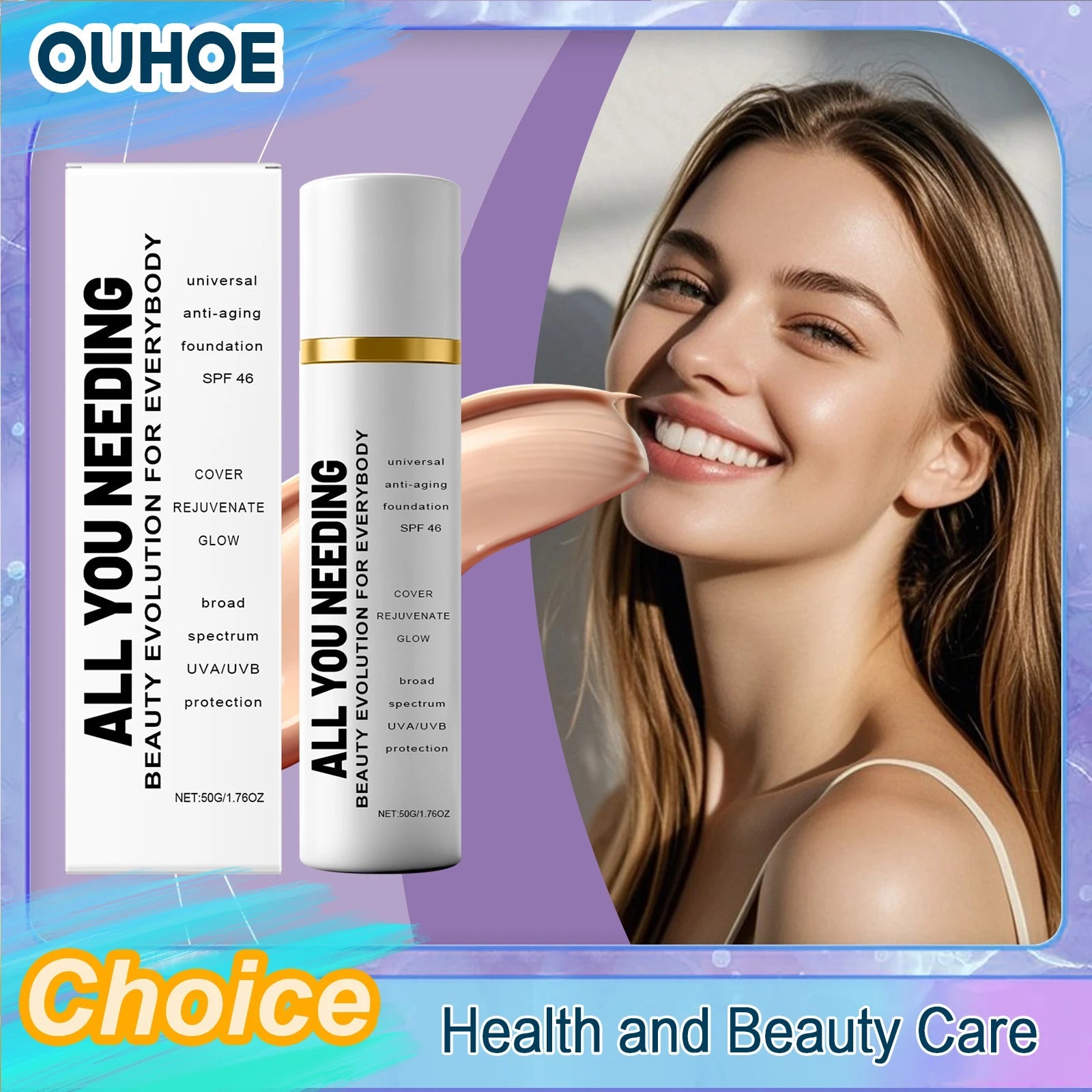 Light Sunscreen Protective Concealer Lasting Fresh Brighten Waterproof Conceal Pore Fine Line Flaw Evens Color Foundation Liquid Halalzen