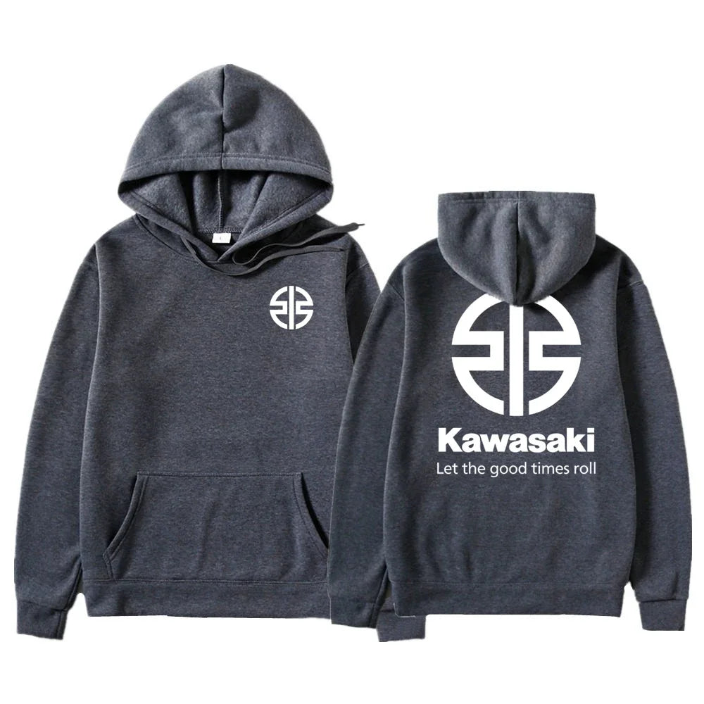 Spring and Autumn Men's New Kawasaki River Mark Logo Hoodie Women's Casual Sports Hoodie Couple Street Fashion Top
