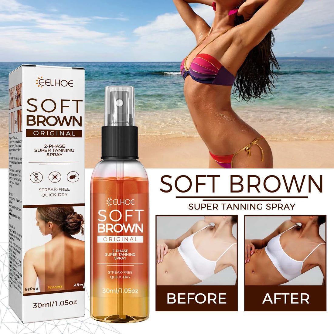 Intensive Tanning Accelerator Spray Self Tanning Spray Self Tanner Summer Beach Long Lasting Bronzing Sunless Fake Tan Products