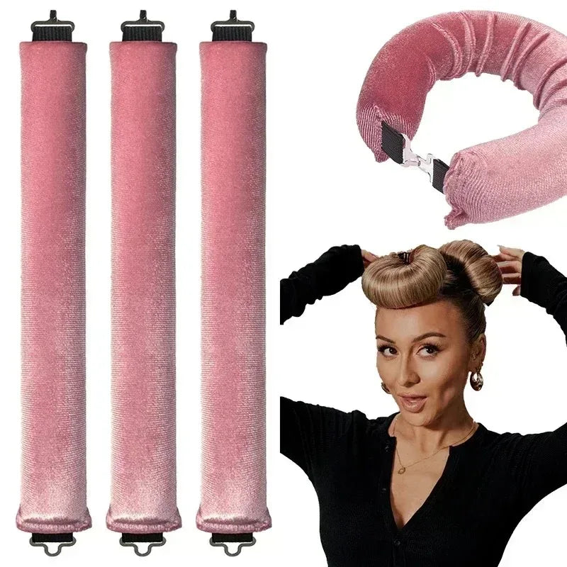 Heatless Hair Curlers Curling Rod Headband No Heat Hair Rollers Lazy Curls with Hook Sleeping Soft Flexi Rod Hair Styling Tools Halalzen
