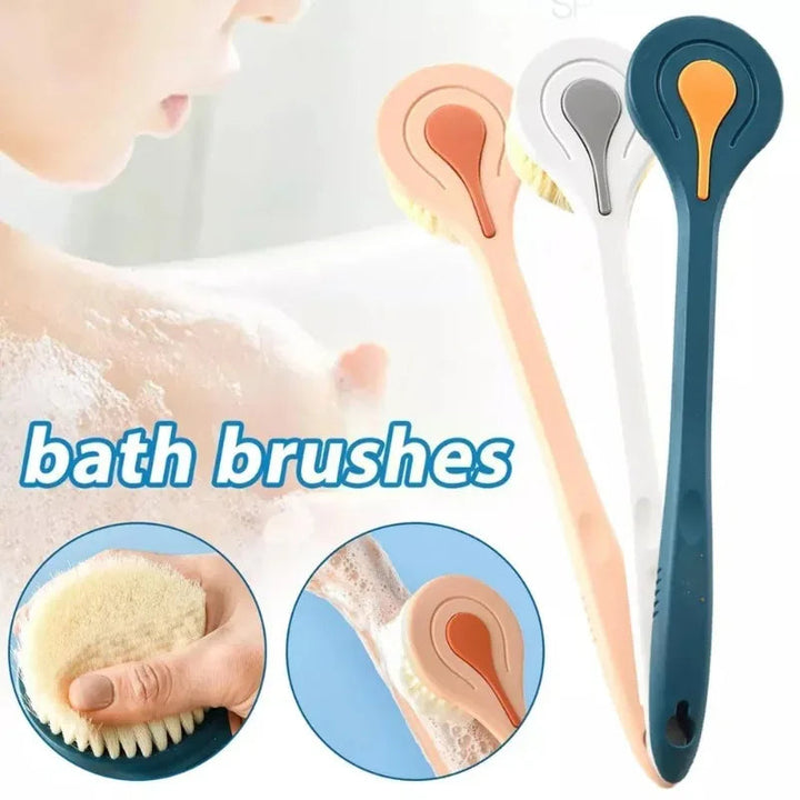 1PC Long Handle Soft Hair Bath Brush - Back Ball Scrubber Mud Massage Shower Body Brush for Bathroom Halalzen