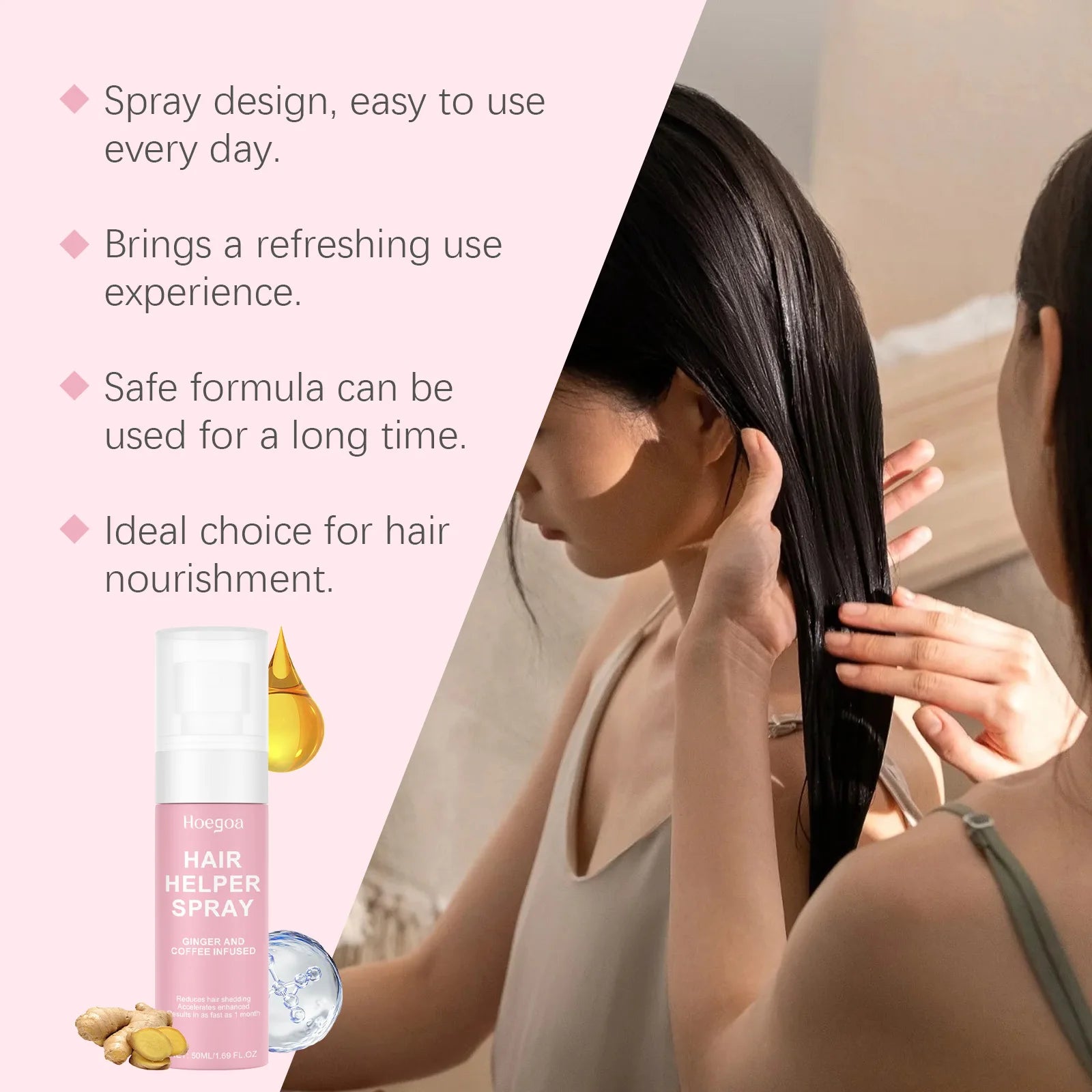 HOEGOA Hair Moisturizing Spray Reduce Loss Improving Quality Relieve Scalp Oiliness Removing Dandruff Smoothing Hair Cares Spray
