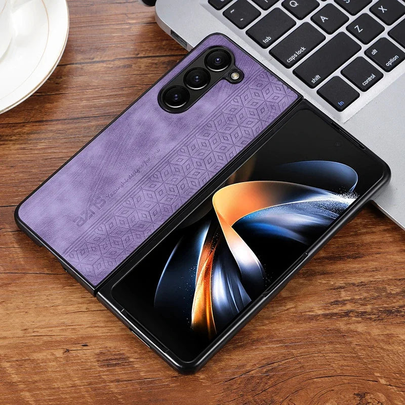 Luxury PU Leather Mobile Phone Case For Samsung Galaxy Z Fold 7 6 5 4 3 Bumper Coque Back Cover For Galaxy Z Fold 5 4 3