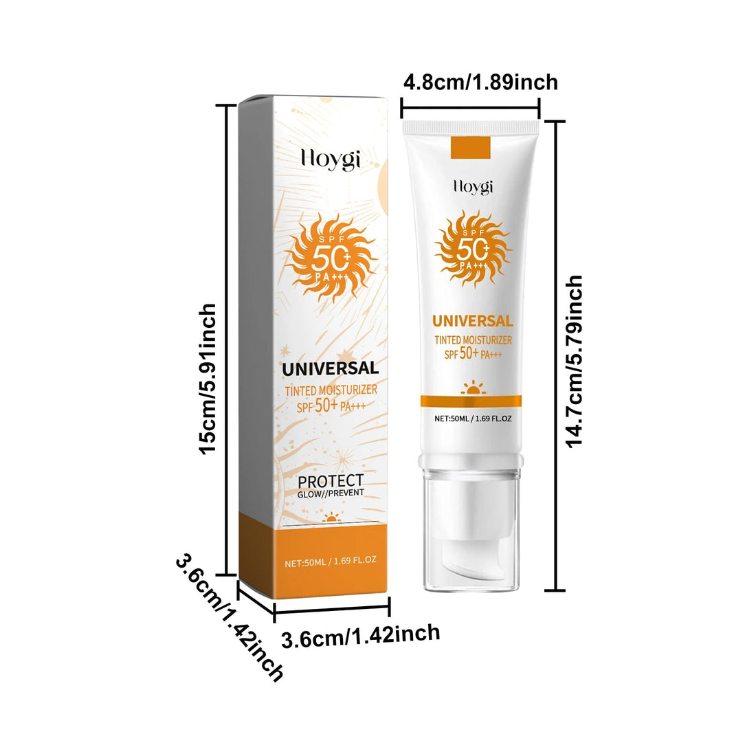 Sunscreen Cream Foundation Face Sun Block Isolation UV Protector Skin Refresh Moisturize Oil Control Waterproof Spf50+ Sunscreen Halalzen
