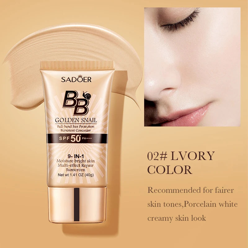 SPF50 Sunscreen BB Cream Face Makeup Foundation Primer Moisturizer Concealer Sun Block Protection Isolation Halalzen