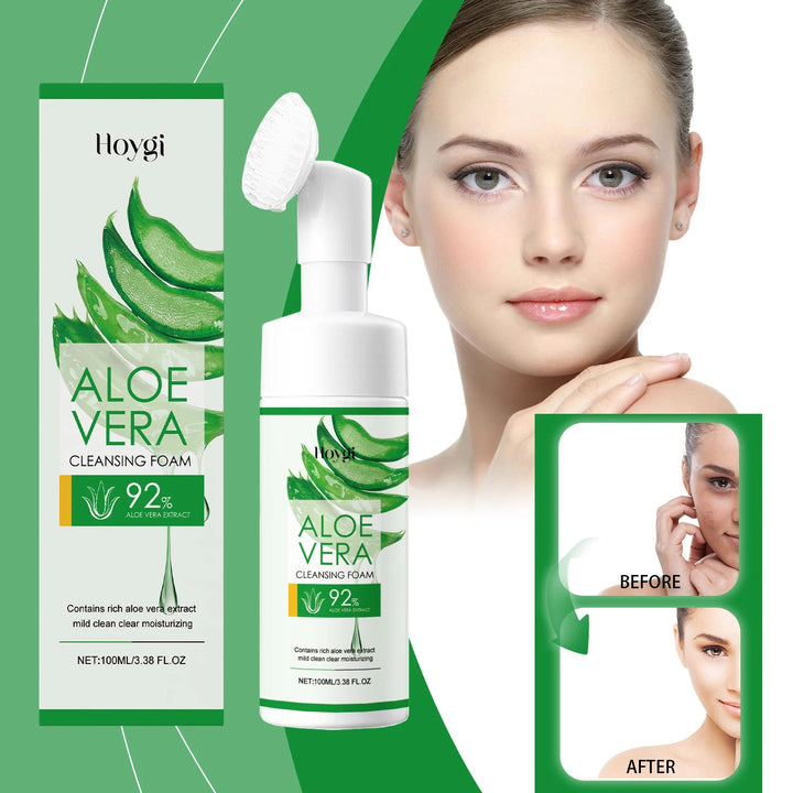 Aloe Cleansing Foam Gently Cleanses The Face Deeply Hydrates Pores Controls Oil Moisturizes And Is Comfortable Without Tightness Halalzen