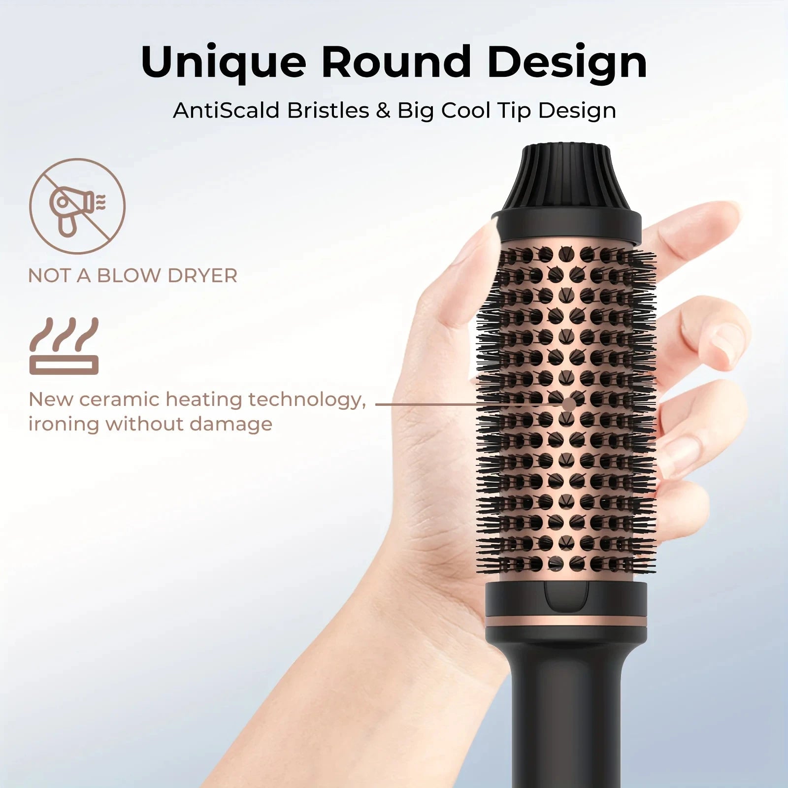 Valentine Gift Hair Curler Straightener Electric Hair Brushes Hot Comb Professional Curling Iron Heated Anti-Scald Thermal Brush Halalzen