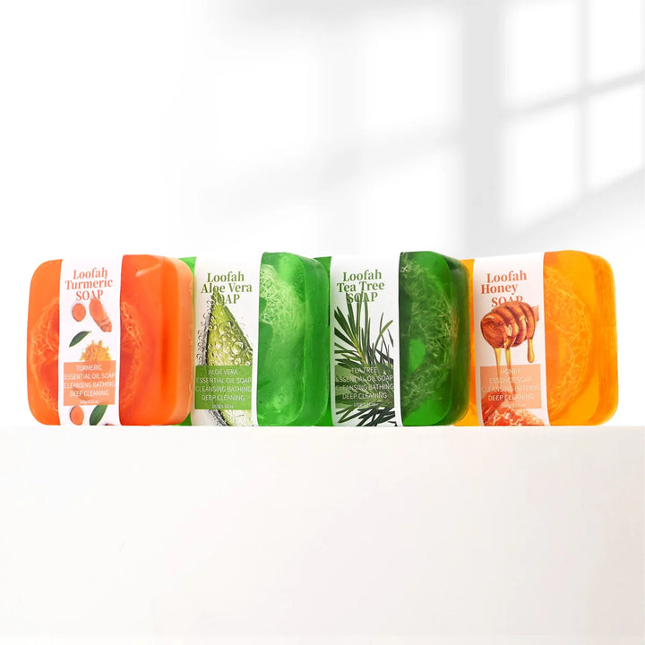 S+100g Tea Tree Loofah Soap Adult Glycerol Herbal Natural Silk Melon Moisturizing Whitening Facial Cleanser Body Bath Cleaning S Halalzen
