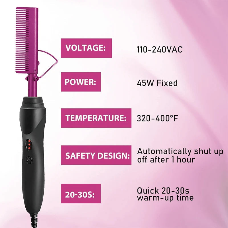 GOIPLE Electric Hot Comb Fast Heating Straightener Curling Iron Curler Brush Styling Tools for Hair Care Lace Wig Styling Set Halalzen