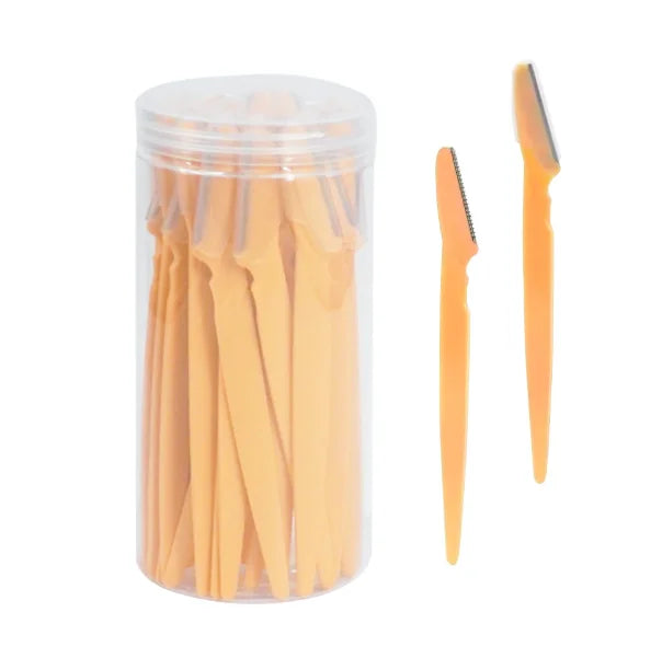 30Pcs/Bottle Eyebrow Razors With Container Facial Eye Brow Trimmer In Case Hair Removal Shaver Safe Blades Trimming Tools Halalzen